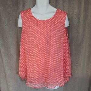 Orangey Pink Xl Sleeveless Boxy Blouse